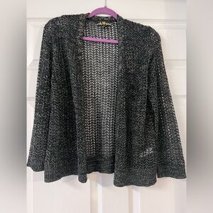 Elegant Black Open-Knit Sweater